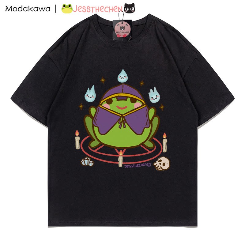 T-Shirt mit Zauberfrosch-Grafik - Schwarz - 5XL - image 4