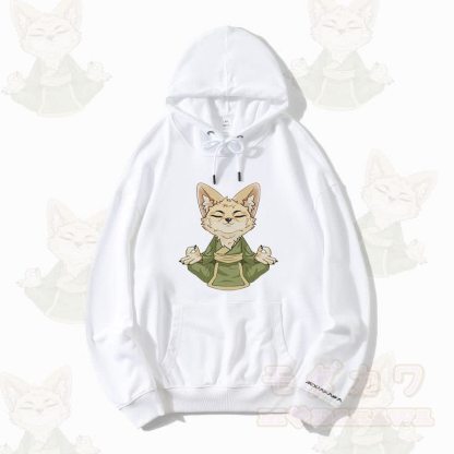 MODAKAWA Zen Fox Graphic Streetwear Pullover Hoodie - Weiß - 5XL - image 3