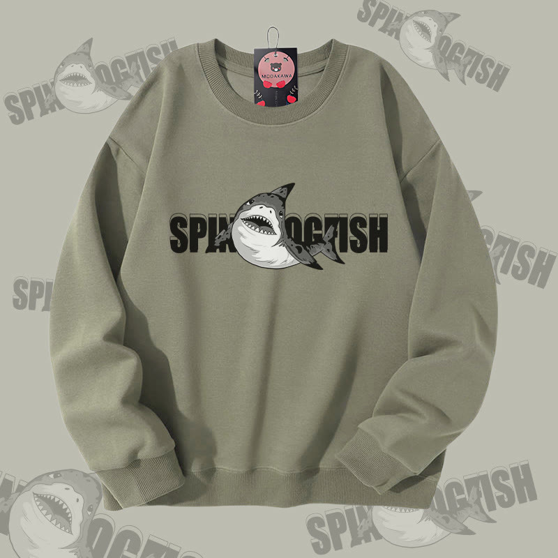 MODAKAWA Unisex-Sweatshirt mit Dornhai-Motiv - Light Khaki - 5XL - image 2