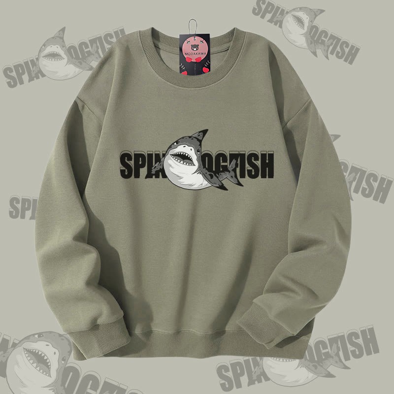 MODAKAWA Unisex-Sweatshirt mit Dornhai-Motiv - Light Khaki - 5XL - image 2