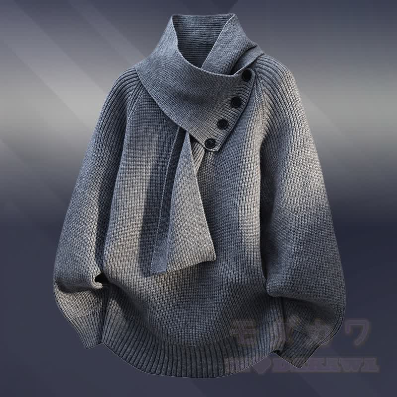 Zweiteiler: Strickpullover mit Fleecefutter und Jeans - Grauer Pullover - 3XL - image 8