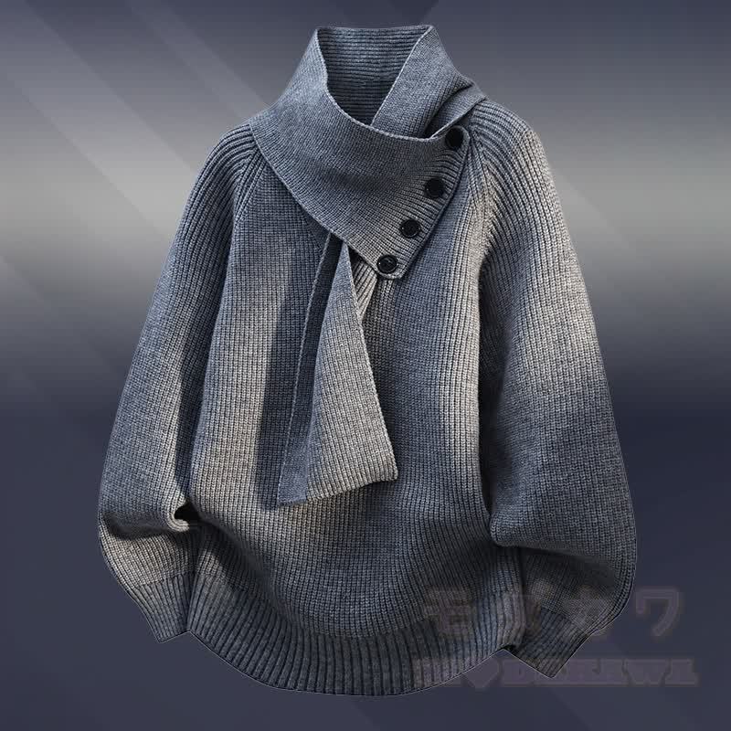 Zweiteiler: Strickpullover mit Fleecefutter und Jeans - Grauer Pullover - 3XL - image 8