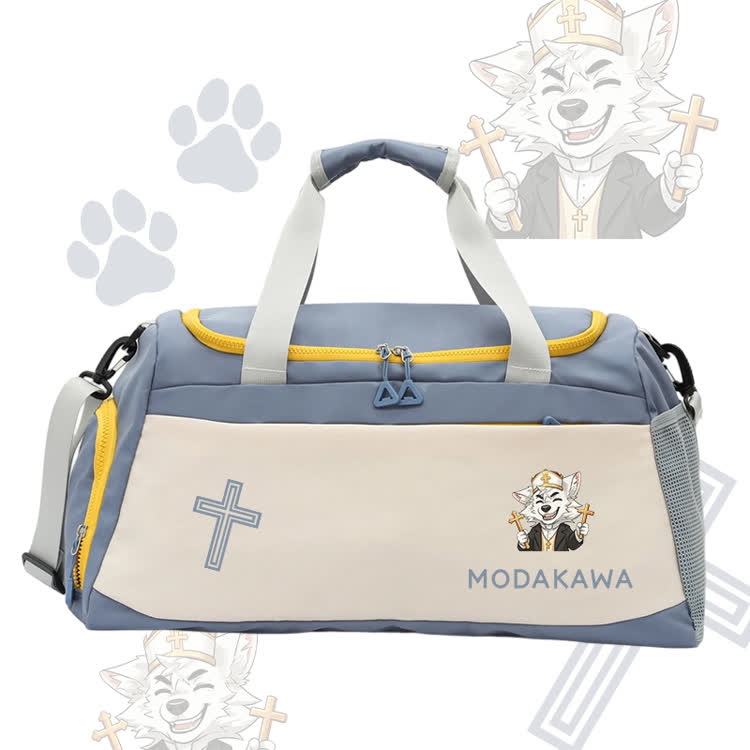 Modakawa Sporttasche mit großem Fassungsvermögen und fröhlichem Fuchskreuz-Modakawa-Modakawa-Logo - Blue - 55*28*26 cm - image 3