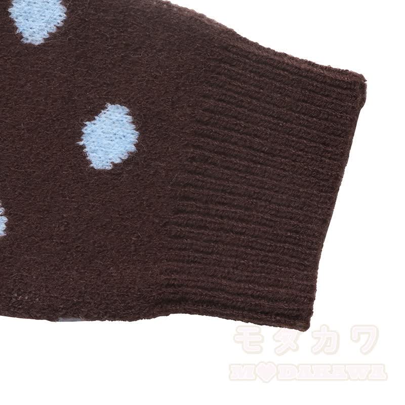 Vintage-Strickjacke mit langen Ärmeln und Polka-Dots - image 6