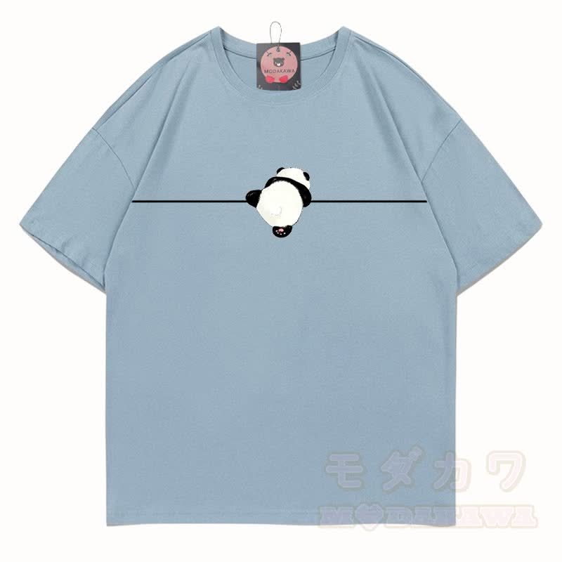 MODAKAWA Panda Grafik T-Shirt aus 100 % Baumwolle - Hellgraublau - 5XL - image 12
