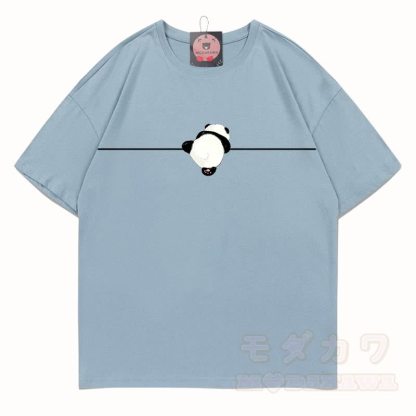 MODAKAWA Panda Grafik T-Shirt aus 100 % Baumwolle - Hellgraublau - 5XL - image 12