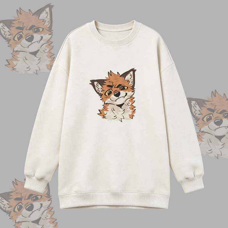 MODAKAWA X atka Fox Graphic Oversized Crewneck Sweatshirt - White - 3XL - image 3