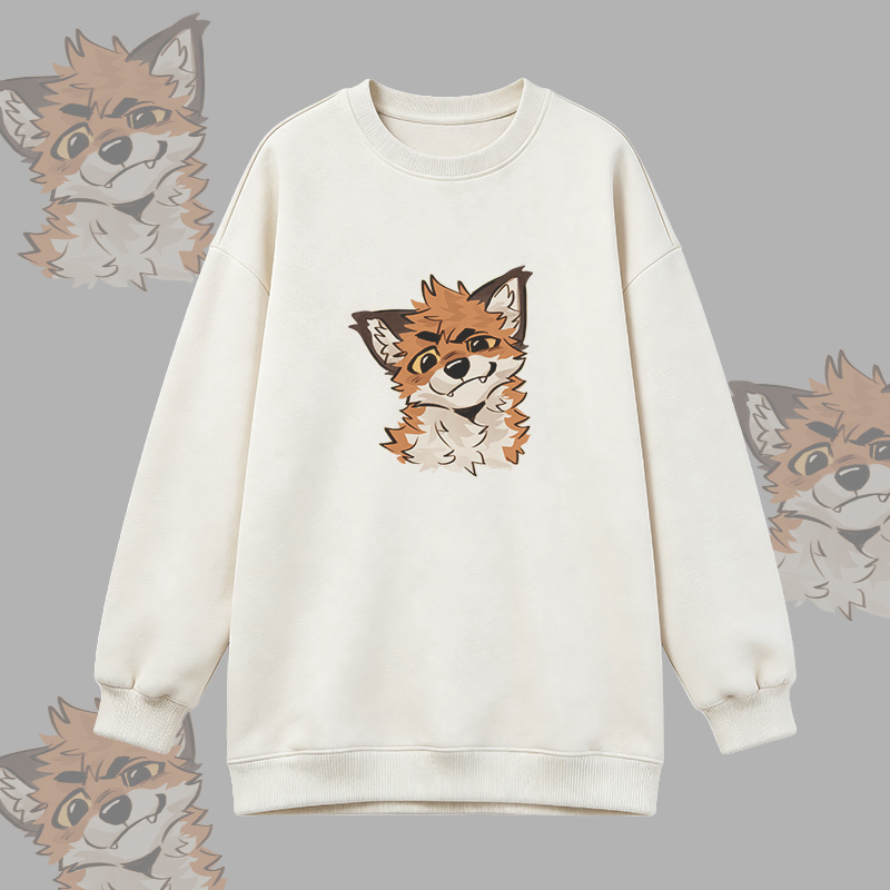 MODAKAWA X atka Fox Graphic Oversized Crewneck Sweatshirt - White - 3XL - image 3