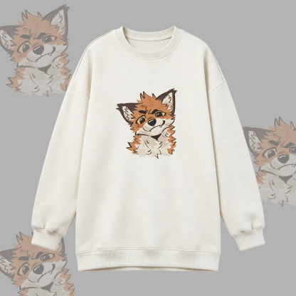 MODAKAWA X atka Fox Graphic Oversized Crewneck Sweatshirt - White - 3XL - image 3