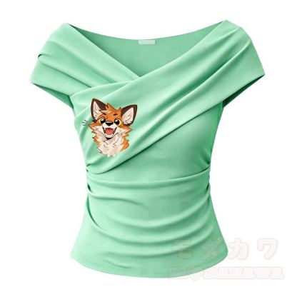 MODAKAWA X atka Fox Graphic Off Shoulder Top & Cargo Pants - Grüne Spitze - 2XL - image 6
