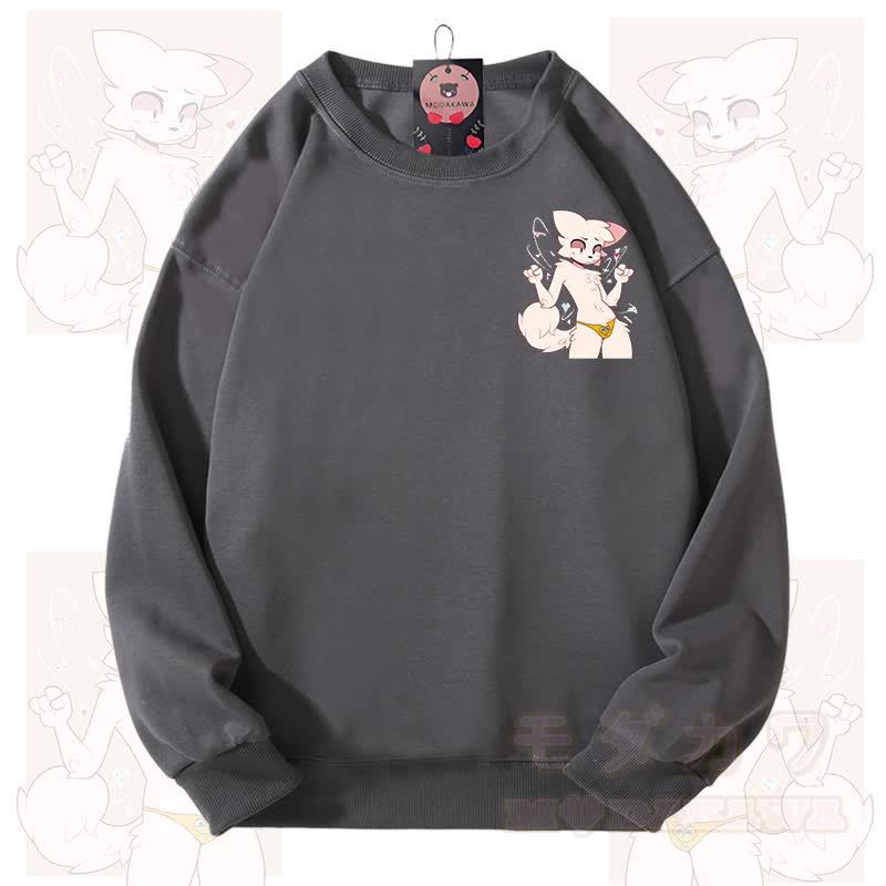 MODAKAWA X zarckets Katzen-Grafik Unisex-Sweatshirt - Grau - 3XL - image 8