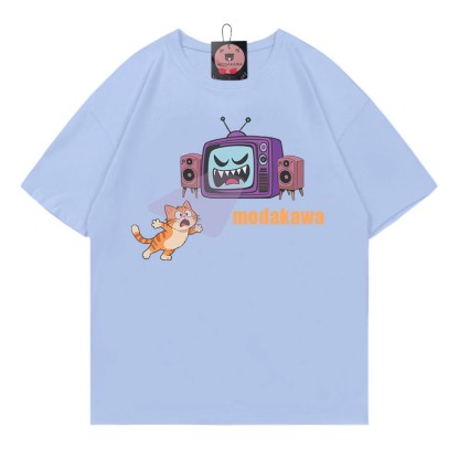 Kitty Battle Evil Furniture Print Modakawa T-Shirt - Blue - 5XL - image 5