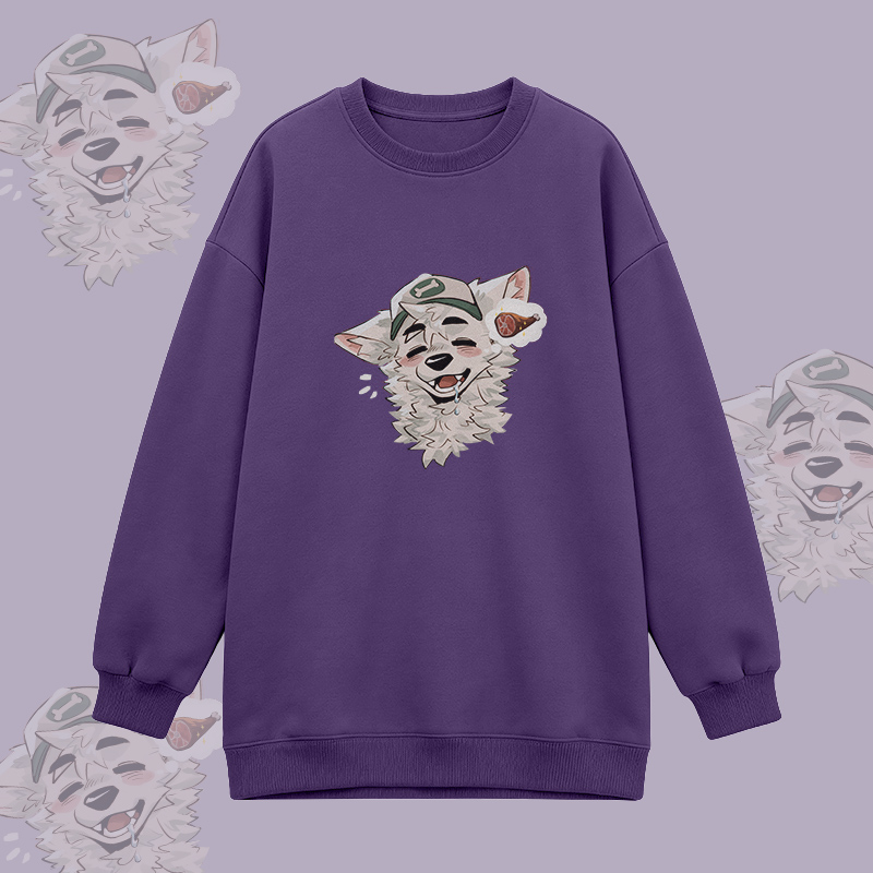  MODAKAWA X atka Fox Graphic Oversized Crewneck Sweatshirt - Purple - 3XL - image 4