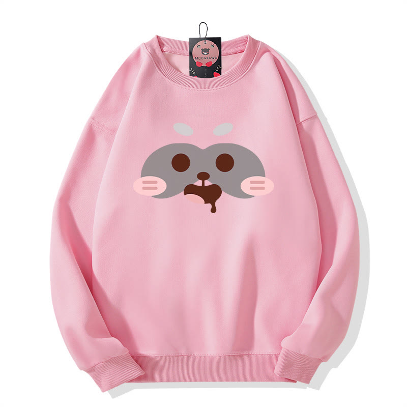 Sweatshirt mit Rundhalsausschnitt und Rotpanda-Print - Pink - 5XL - image 3