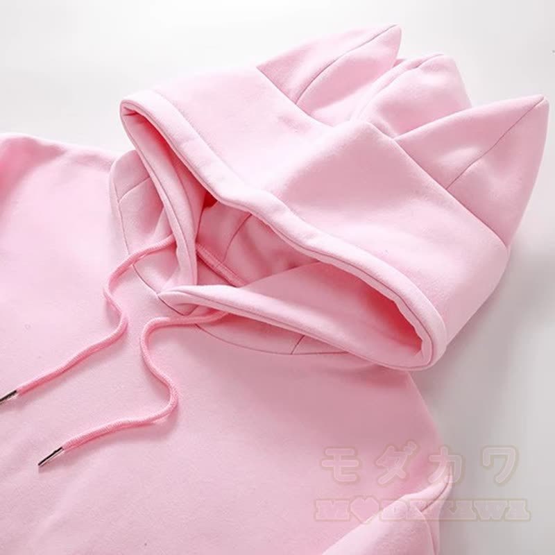 MODAKAWA Kawaii Langarm-Kapuzenpullover mit Katzenohren und Katzenpfotenabdruck - image 9