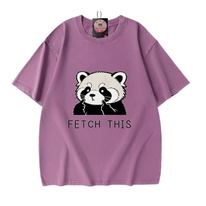 Hol dir dieses Panda-Grafik-Modakawa-Vintage-T-Shirt aus 100 % Baumwolle (gewaschen). - Purple - 5XL - image 6