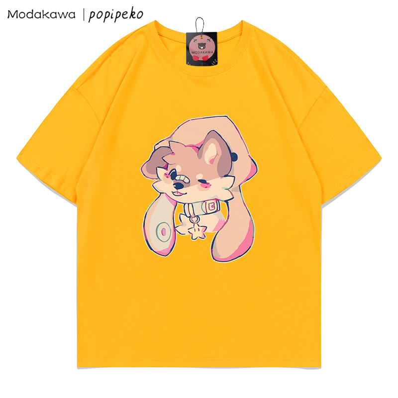 MODAKAWA X popipeko Welpenprint T-Shirt - Yellow - 5XL - image 6