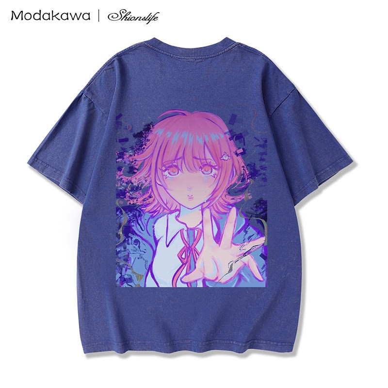 MODAKAWA X Shionslife – Game Over – Vintage-T-Shirt aus 100 % Baumwolle - Blue - 5XL - image 3