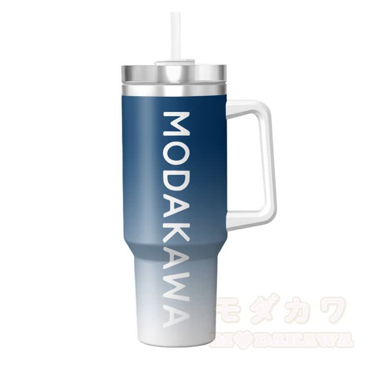 Modakawa Edelstahlbecher (1,2 l) mit farbenfrohem Farbverlauf - Blau - 40 oz / 1200 ml - image 10