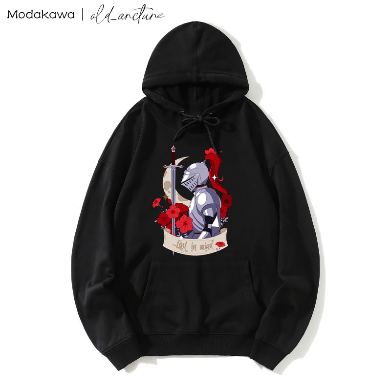 MODAKAWA X old_arcture LOST IN MIND Lockerer Modakawa-Hoodie mit Rosenritter-Print - Black - 5XL - image 3