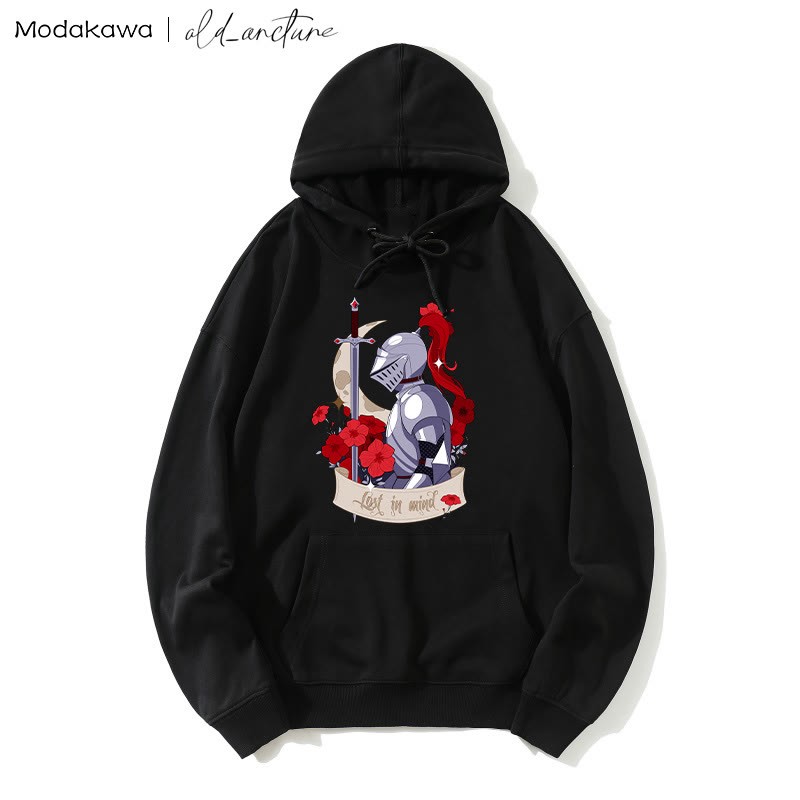 MODAKAWA X old_arcture LOST IN MIND Lockerer Modakawa-Hoodie mit Rosenritter-Print - Black - 5XL - image 3