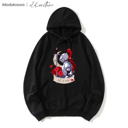 MODAKAWA X old_arcture LOST IN MIND Lockerer Modakawa-Hoodie mit Rosenritter-Print - Black - 5XL - image 3