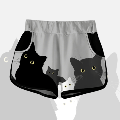 MODAKAWA Curious Cat Grafik-Shorts - Grey - 5XL - image 4