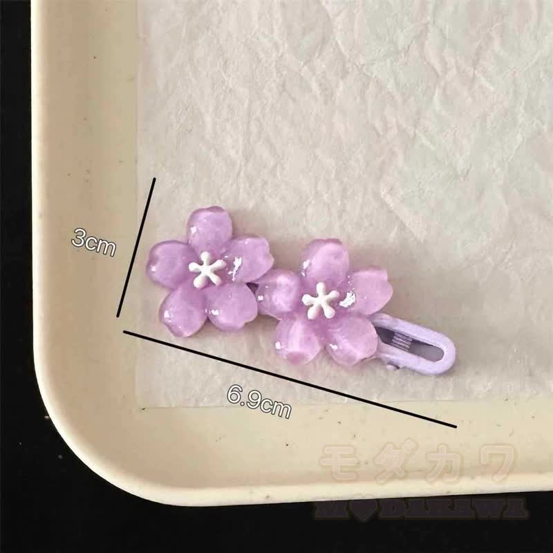Niedliche transparente Haarspangen mit Blumen - image 19