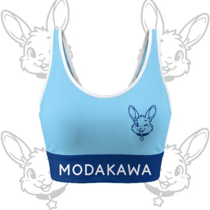 Wink Bunny Grafik Crop Tank Sport Top Shorts Bikini Modakawa passendes Outfit - Blue Top - 5XL - image 3