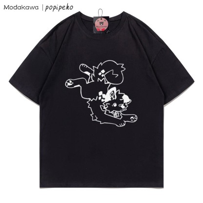 MODAKAWA X popipeko Welpenprint T-Shirt - Black - 5XL - image 3