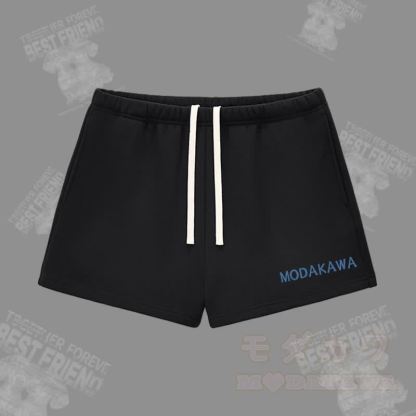 MODAKAWA Shorts mit Buchstabengrafik und dickem Fleecefutter - Schwarz - L - image 3