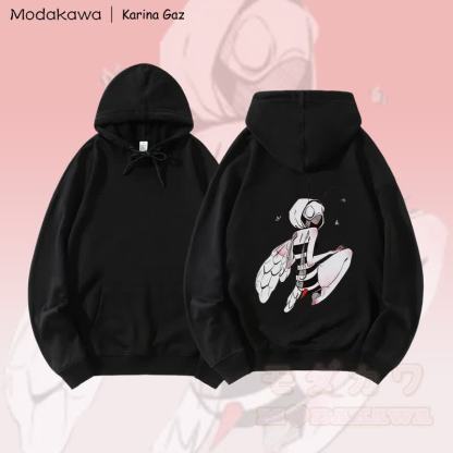 MODAKAWA X Karina Gaz Bee Girl Graphic Loose Cotton-Blend Hoodie - Schwarz - 5XL - image 3