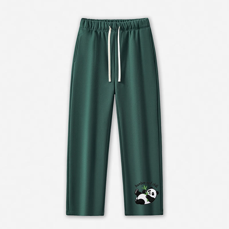 BAMBOO AND CHILL Freizeithose mit Panda-Grafik - Green - 5XL - image 9