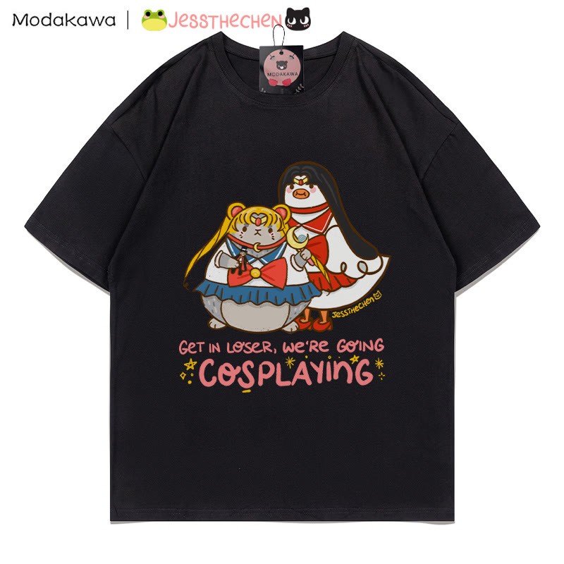 Lustiges Tier-Cosplay-Grafik-T-Shirt - Schwarz - 5XL - image 4