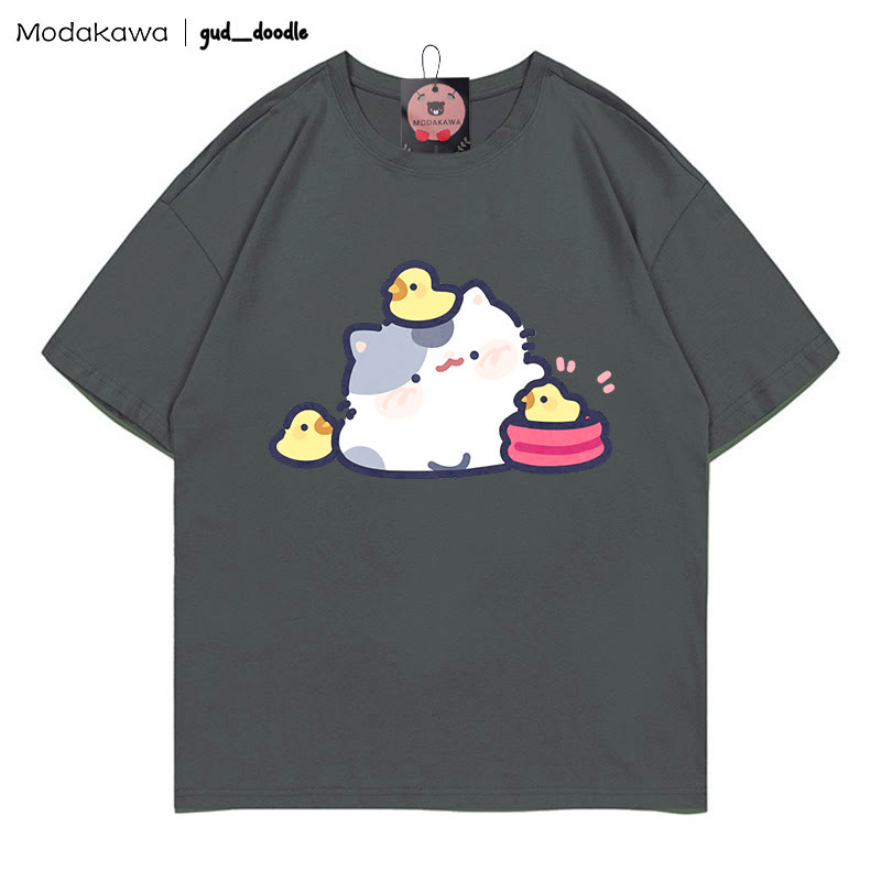 MODAKAWA X gud_doodle T-Shirt mit Kitty-Küken-Print - Grey - 5XL - image 4
