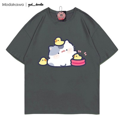 MODAKAWA X gud_doodle T-Shirt mit Kitty-Küken-Print - Grey - 5XL - image 4