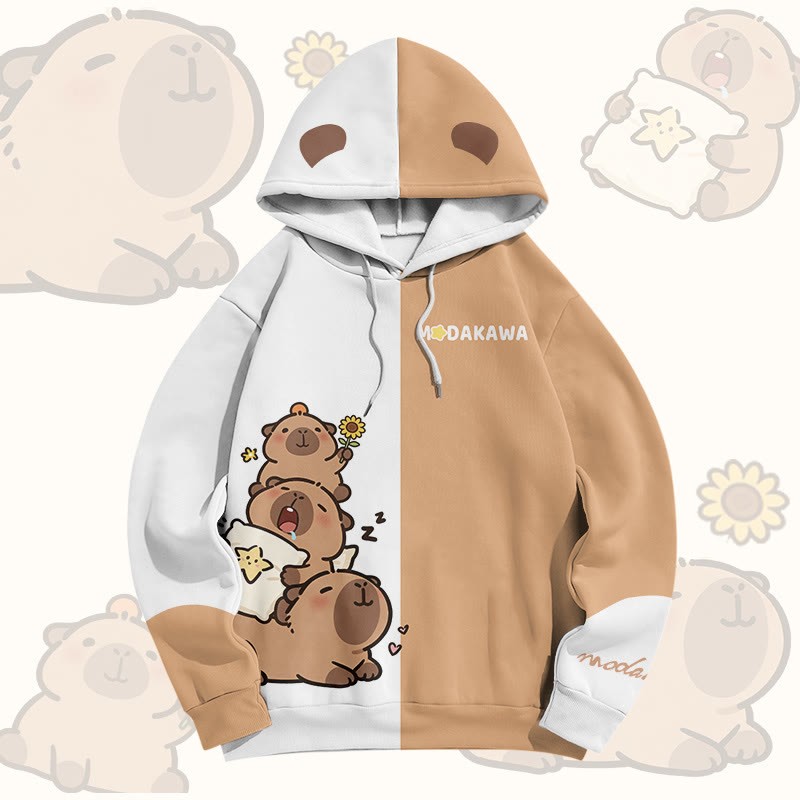 Niedlicher Capybara-Grafik-Modakawa-Pullover-Hoodie - image 6