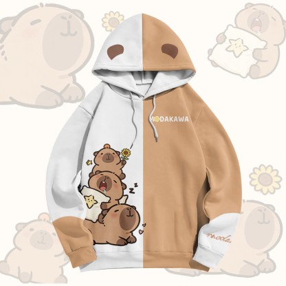 Niedlicher Capybara-Grafik-Modakawa-Pullover-Hoodie - image 6