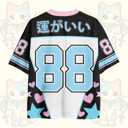 Tarot-Katzen-Zahlen-Grafik Modakawa Vintage Mesh Jersey T-Shirt - image 2