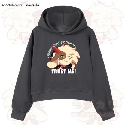 MODAKAWA X zarckets TRUST ME Goat Graphic Cropped Cotton Hoodie - Dunkelgrau - 3XL - image 7