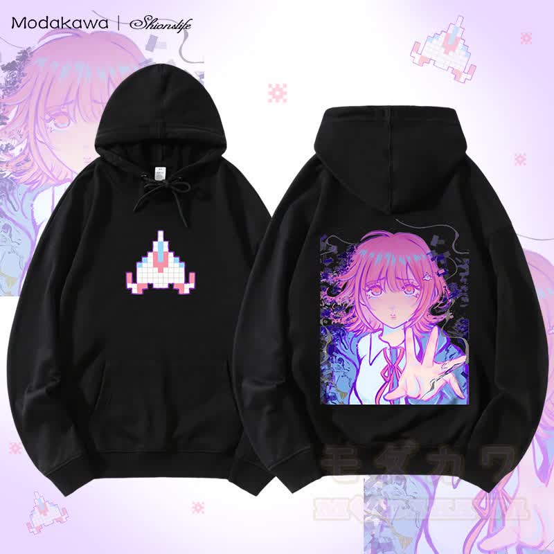 MODAKAWA X Shionslife Chiaki Nanami Graphic Streetwear Hoodie - Schwarz - 5XL - image 4