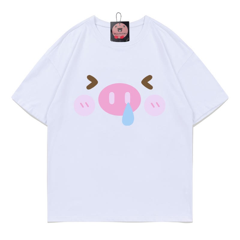T-Shirt mit Schweineprint - White - 5XL - image 5