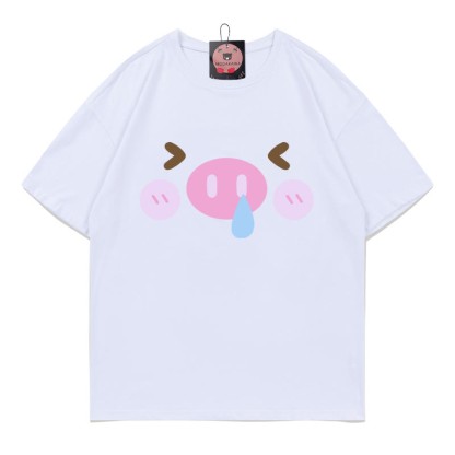 T-Shirt mit Schweineprint - White - 5XL - image 5
