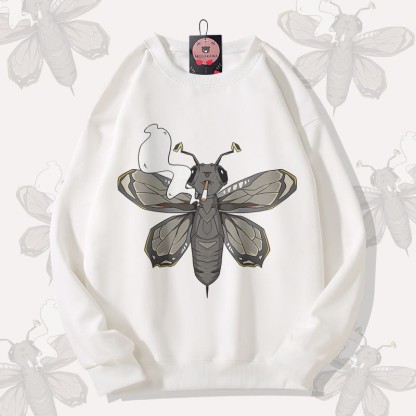 MODAKAWA Unisex-Sweatshirt mit Rauchermotte-Motiv - White - 5XL - image 3