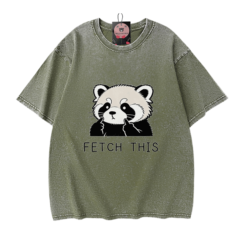 Hol dir dieses Panda-Grafik-Modakawa-Vintage-T-Shirt aus 100 % Baumwolle (gewaschen). - Green - 5XL - image 8