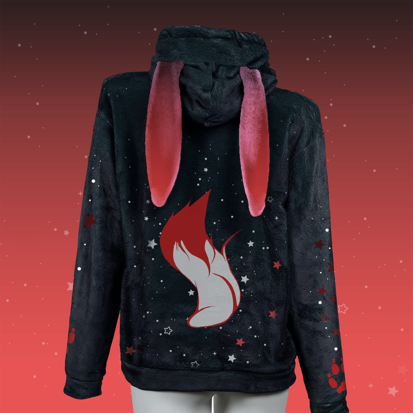 MODAKAWA Niedlicher Fuchs-Plüschhoodie mit Hasenohren - image 3