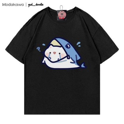MODAKAWA X gud_doodle T-Shirt mit Kitty-Hai-Print - Black - 5XL - image 7