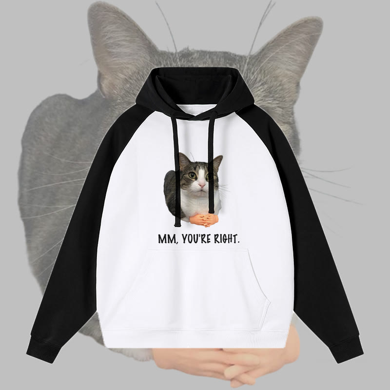 MM, du hast recht! Katzen-Grafik-Streetwear Farben -Hoodie - Black - 3XL - image 3