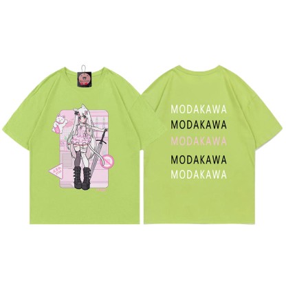 MODAKAWA X airii.exe T-Shirt mit Buchstabendruck „Kitty Girl“ aus 100 % Baumwolle - Green - 5XL - image 10