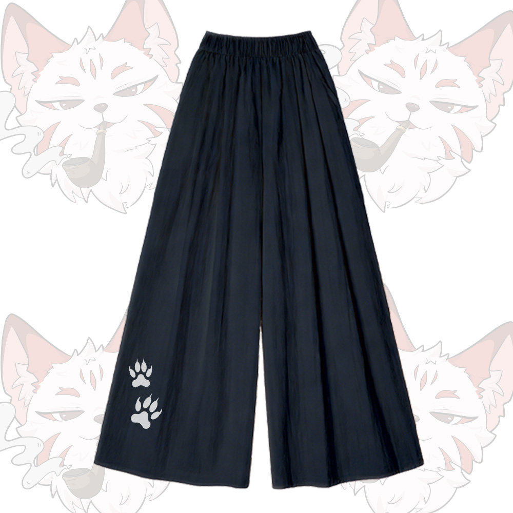 Smoking Fox Grafik-T-Shirt mit U-Ausschnitt, weite Hose, Modakawa passendes Outfit - Black Pants - XL - image 6